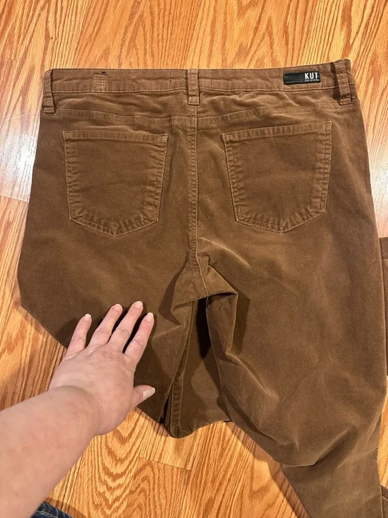 Kut from the Kloth Brown Corduroy Catherine Boyfriend Straight Leg Pant Size 10 - Picture 6 of 8